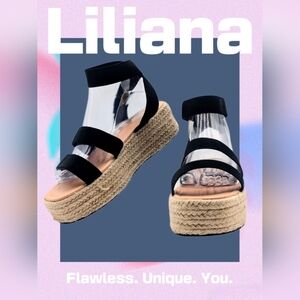 Liliana Black Platform Espadrilles – Size 8 | Beachy & Elegant Comfort